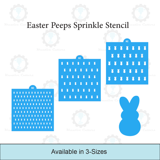 Easter Peeps Sprinkles Stencil | 3D Printed, Cookie, Cake, & Cupcake, Decorating Stencils