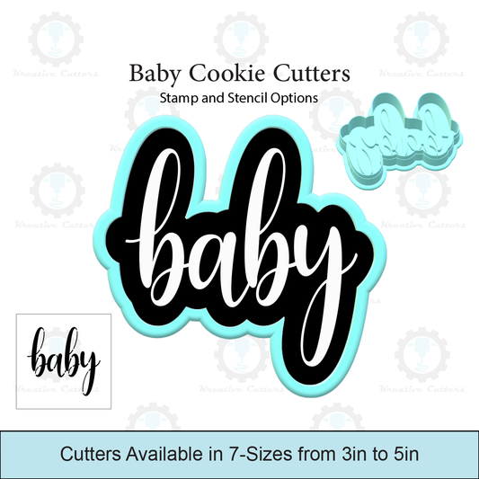 Baby Cookie Cutter with Stamp and Stencil Option