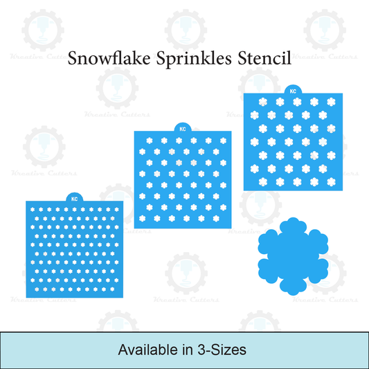 Snowflake Sprinkles Stencil | 3D Printed, Cookie, Cake, & Cupcake, Decorating Stencils