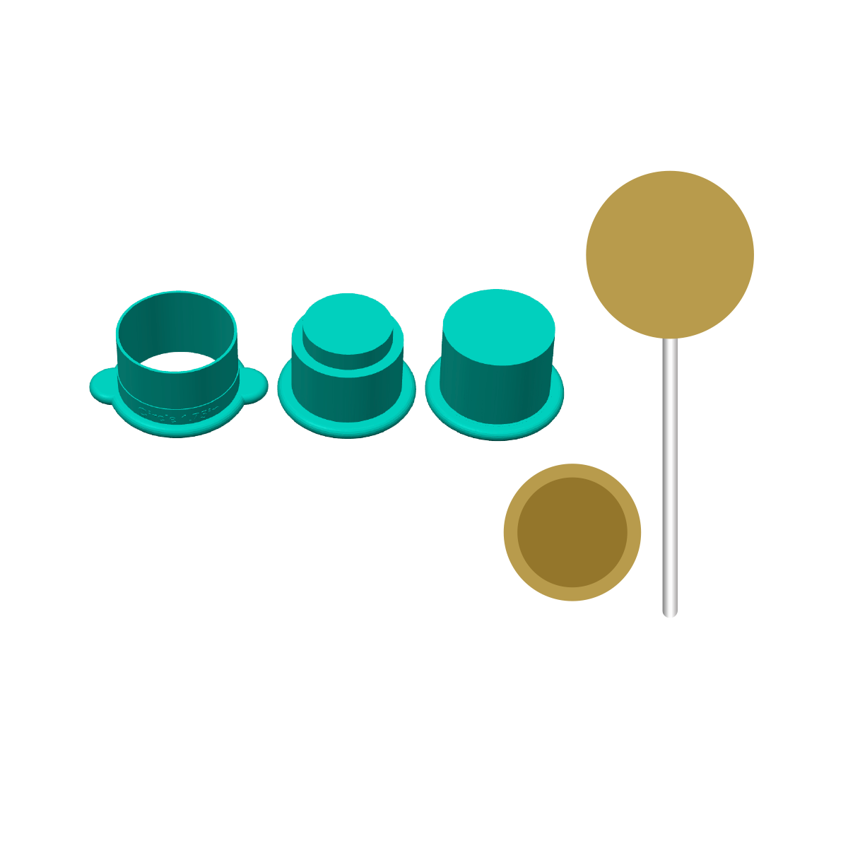 Stuffed Circle Disc Cake Pop Mold with Filling Embosser