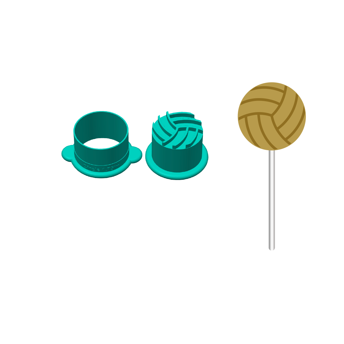 Volleyball Cake Pop Mold | Deluxe Cutter, Popper, and Tray Options
