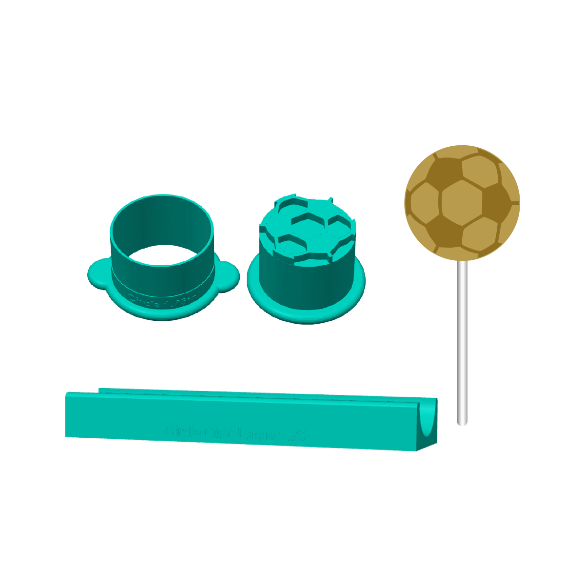 Soccer Ball Cake Pop Mold | Deluxe Cutter, Popper, and Tray Options