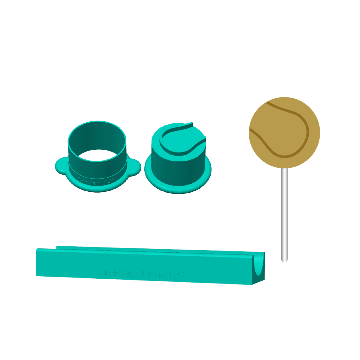 Tennis Ball Cake Pop Mold | Deluxe Cutter, Popper, and Tray Options
