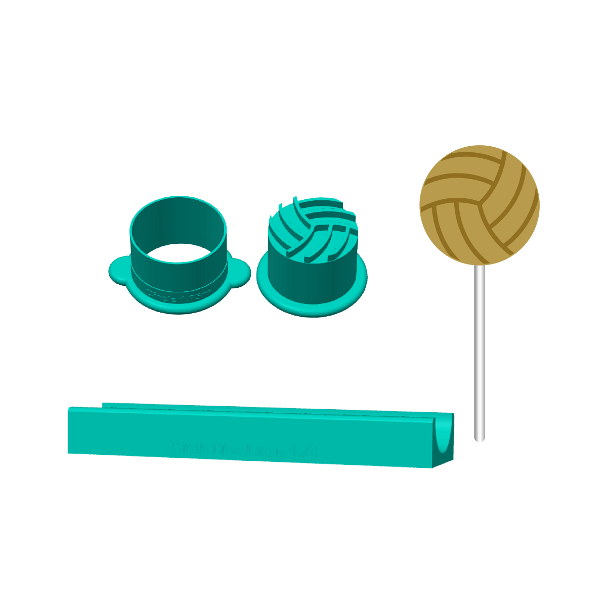 Volleyball Cake Pop Mold | Deluxe Cutter, Popper, and Tray Options