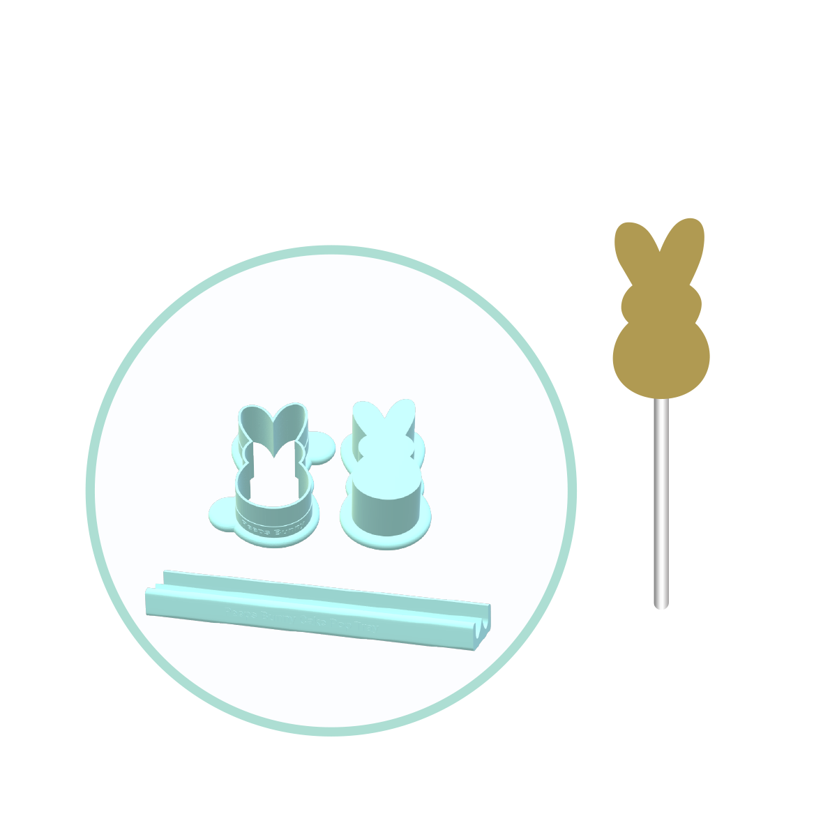 Easter Peeps Bunny Cake Pop Mold | Deluxe Cutter, Popper, and Tray Option