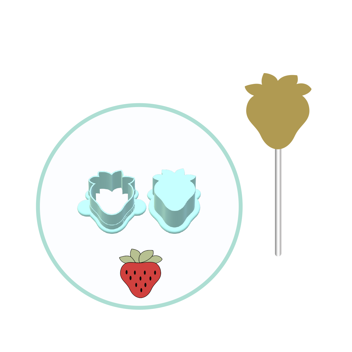Strawberry Cake Pop Mold | Deluxe Cutter, Popper