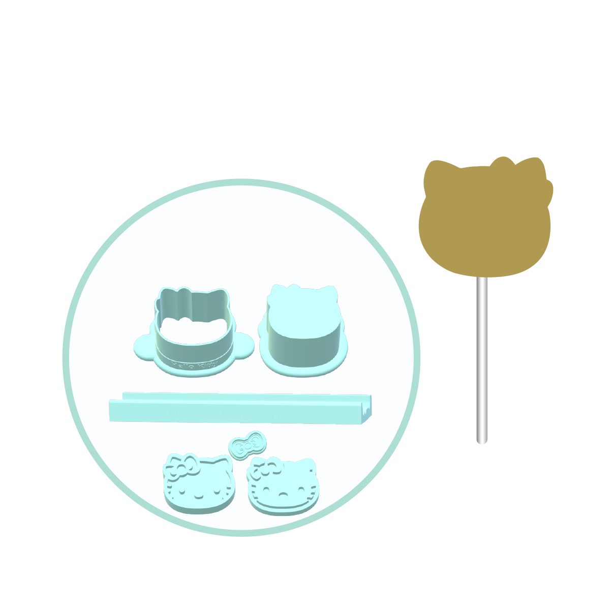 Kitty Cake Pop Mold | Deluxe Cutter, Popper, and Tray Option