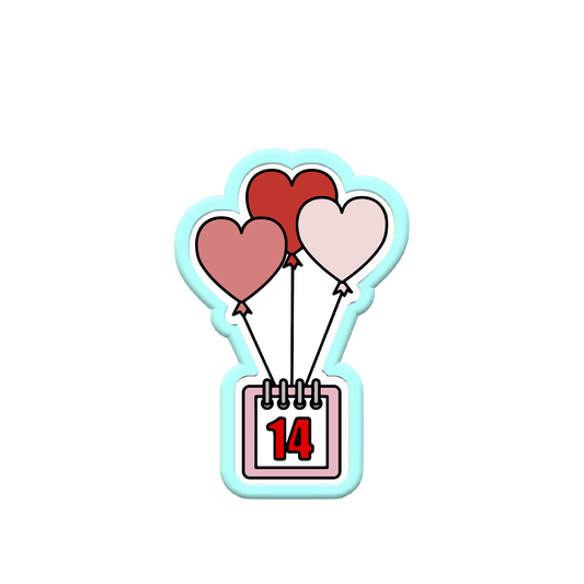 Valentines Calendar Hearts Balloon Cookie Cutters