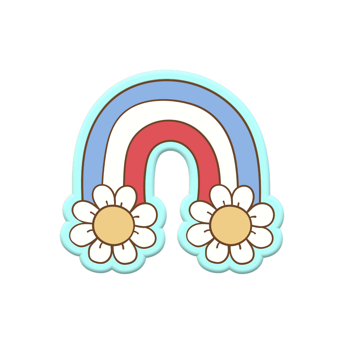 Groovy Flower Rainbow Cookie Cutters