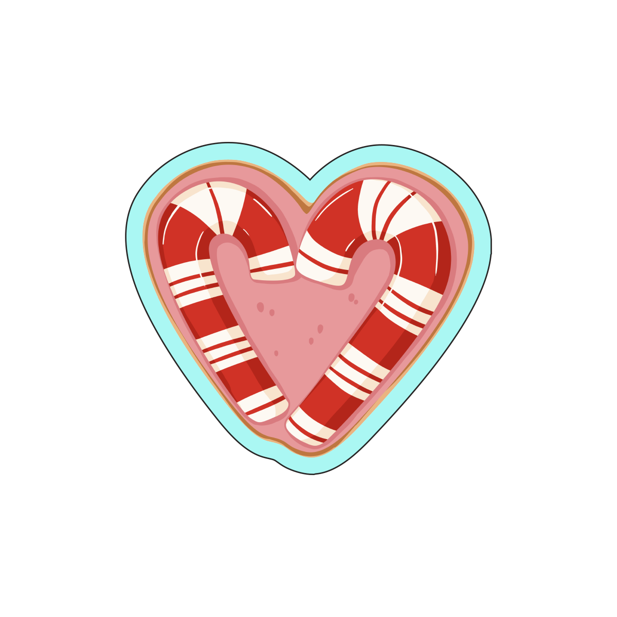 Candy Cane Heart Cookie Cutters