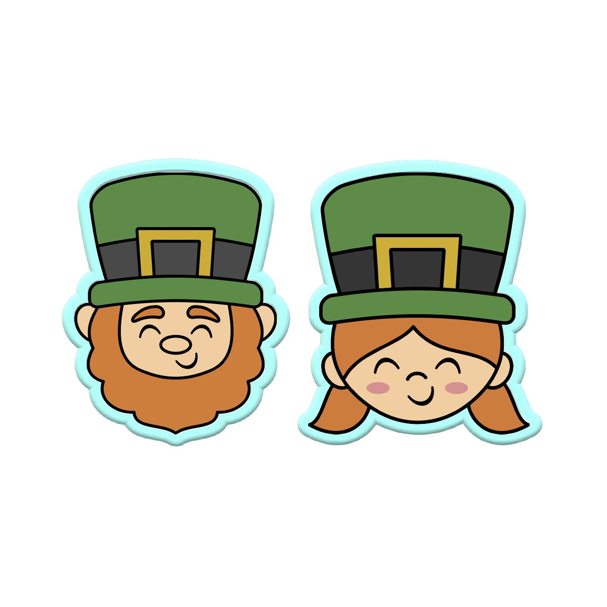 Leprechaun Couple Cookie Cutters