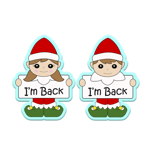 Tall Christmas Elf with Name Plaque Cookie Cutters