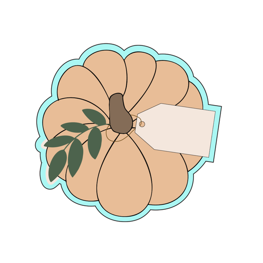 Fall Pumpkin with Floral leaves and gift tag Cookie Cutters