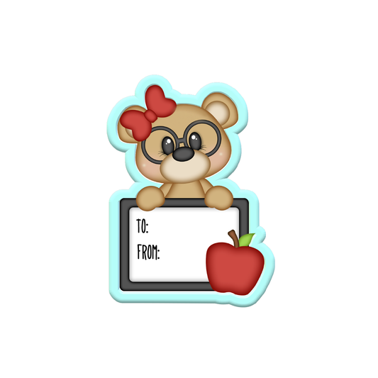 School Apple Bear Tag Cookie Cutters