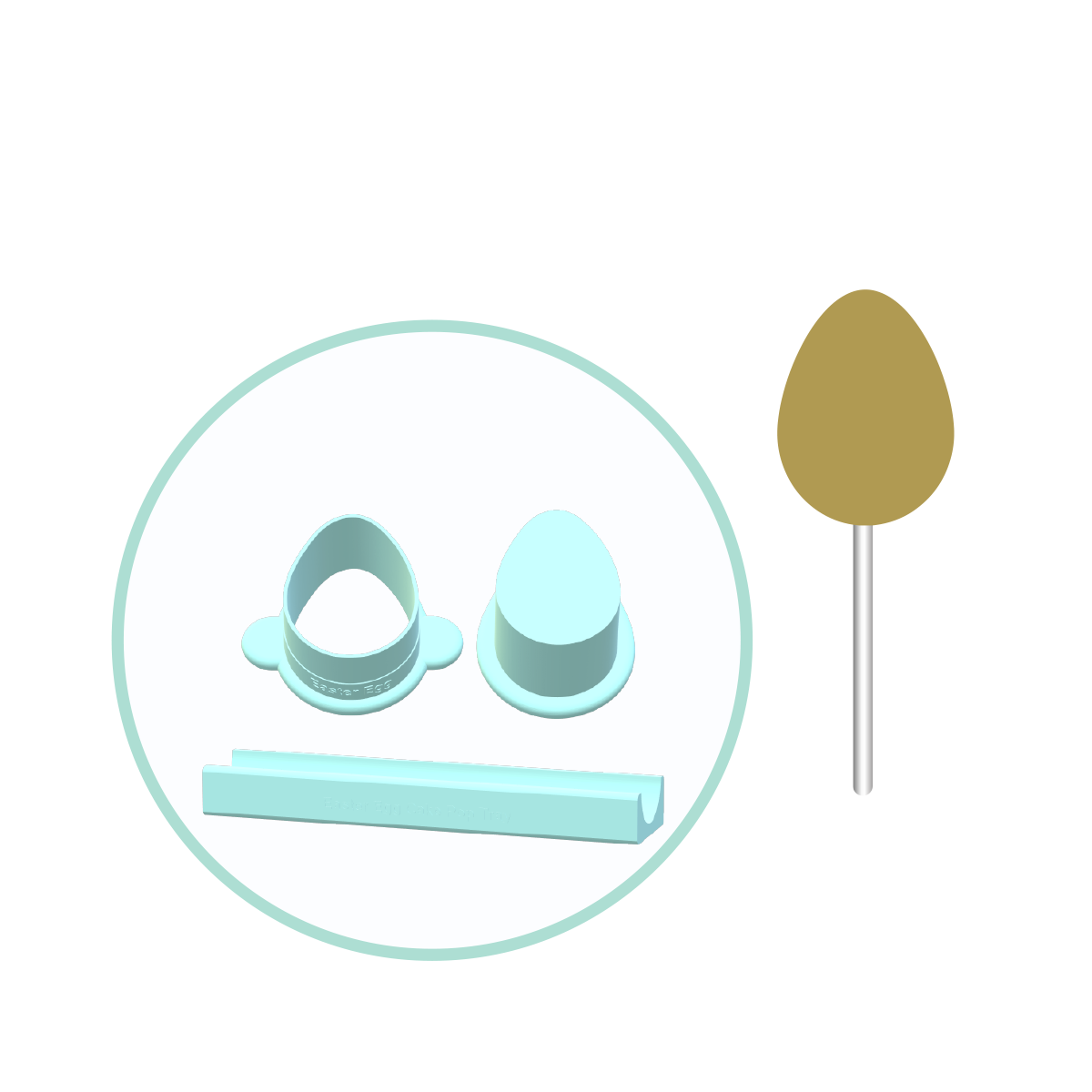 Easter Egg Cake Pop Mold | Deluxe Cutter, Popper, and Tray Option