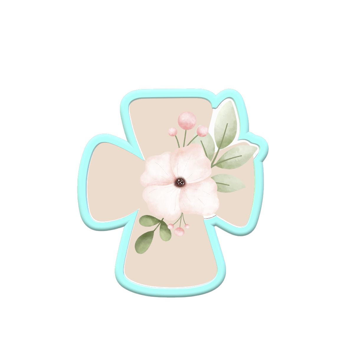 Floral Heart Cross Cookie Cutters