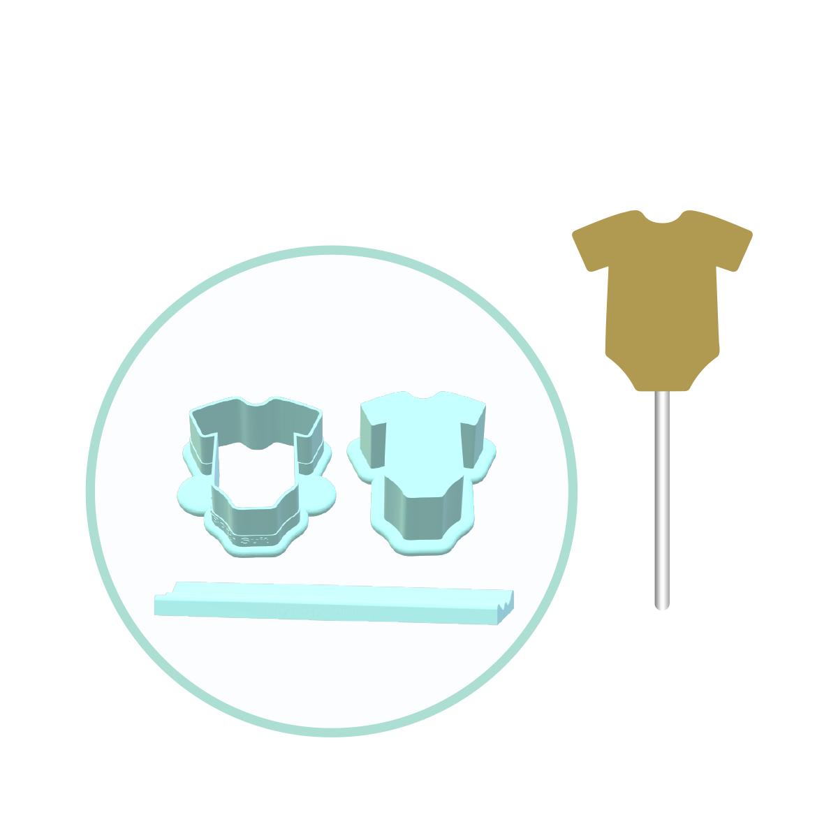 Baby Body Suit Cake Pop Mold | Deluxe Cutter, Popper, and Tray Option