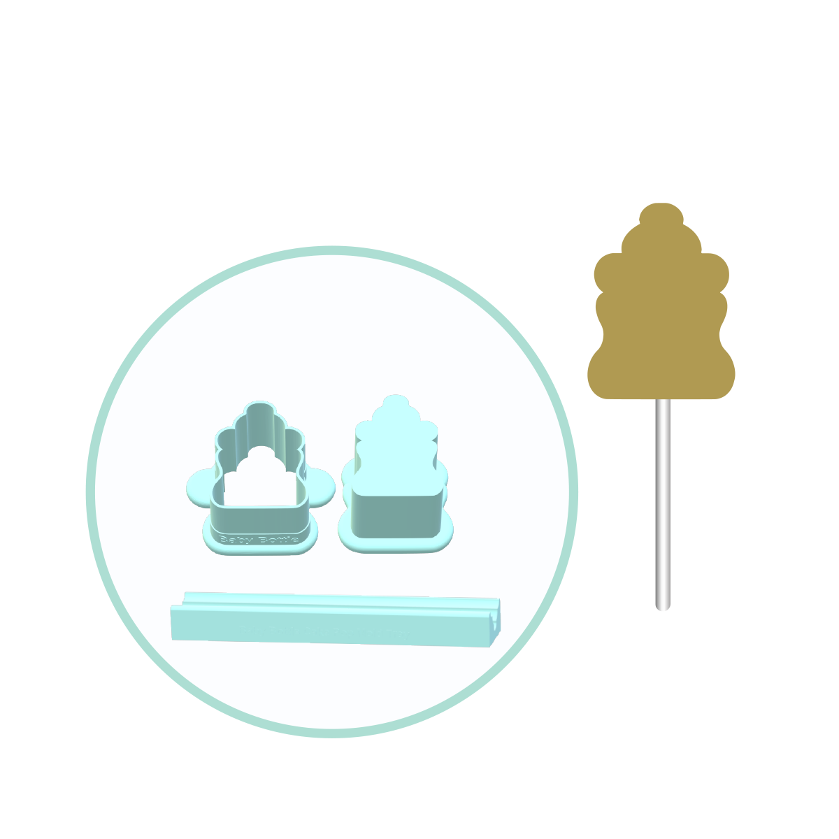 Baby Bottle Cake Pop Mold | Deluxe Cutter, Popper, and Tray Option