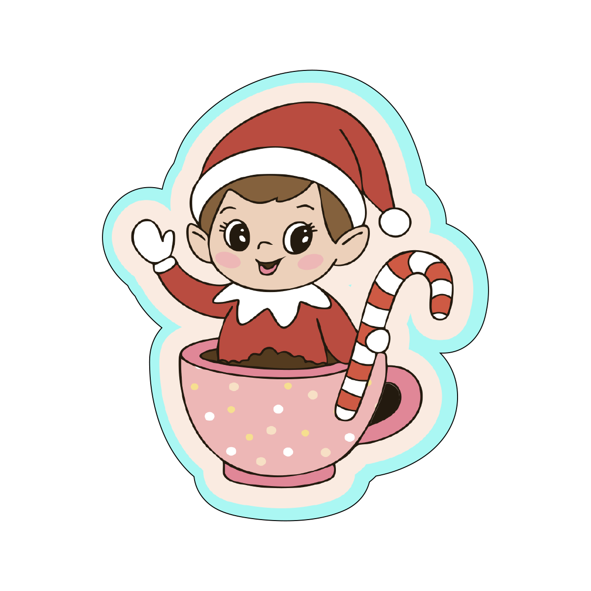 Elf in Mug Cookie Cutters