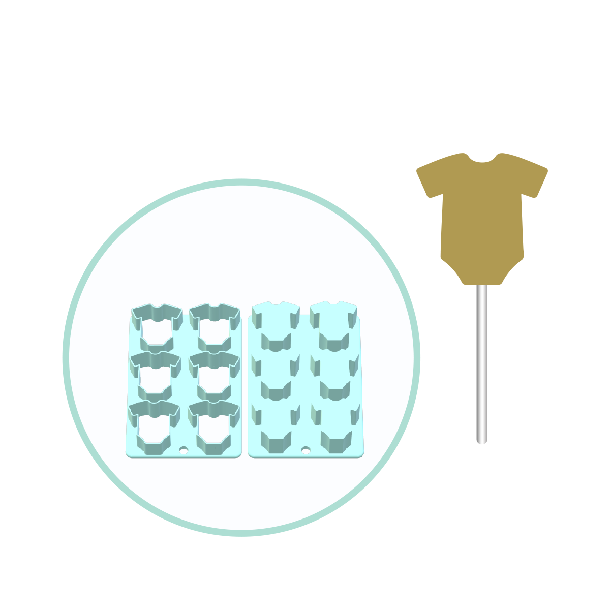 Baby Body Suit Cake Pop Mold | Deluxe Cutter, Popper, and Tray Option