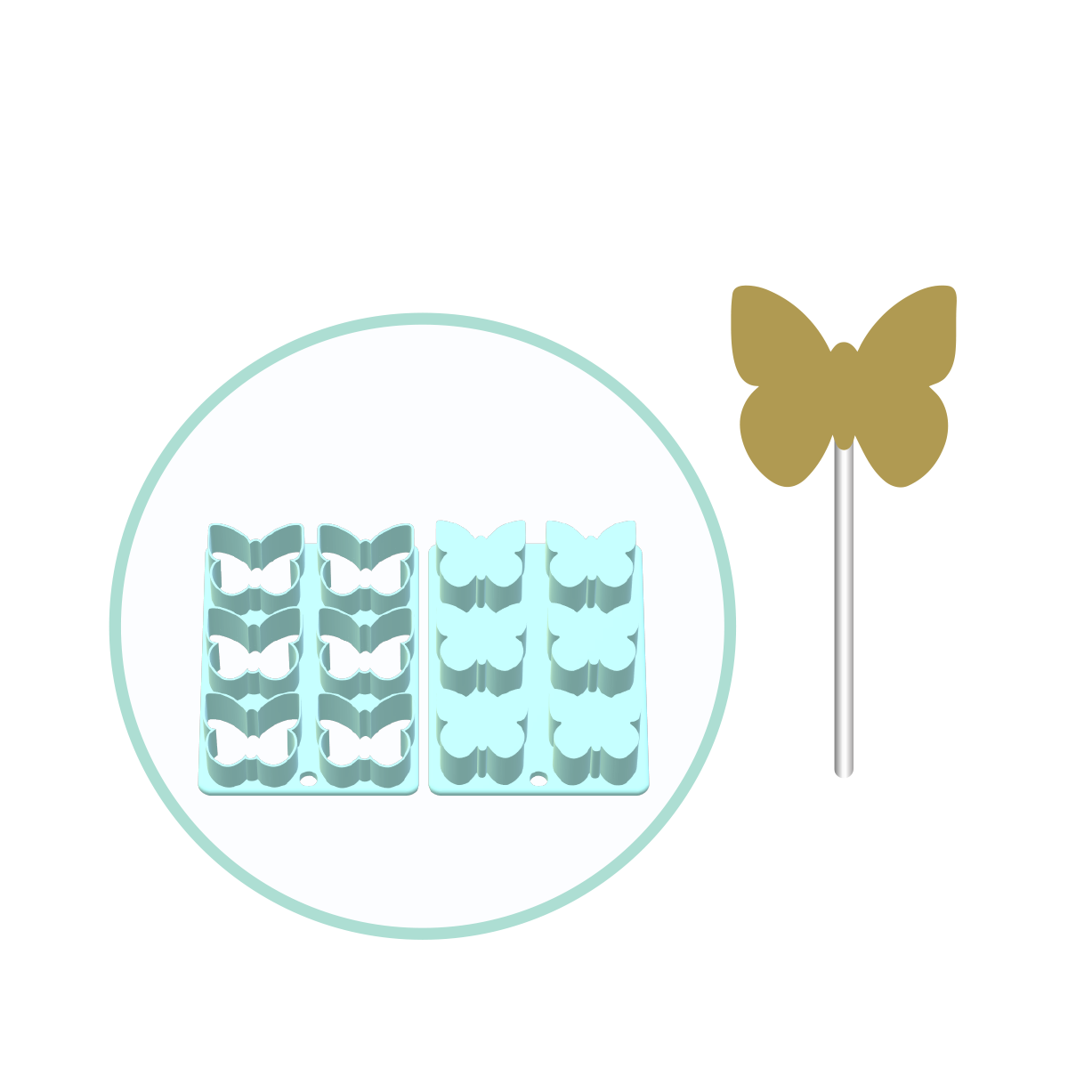Butterfly Cake Pop Mold | Deluxe Cutter, Popper, and Tray Option