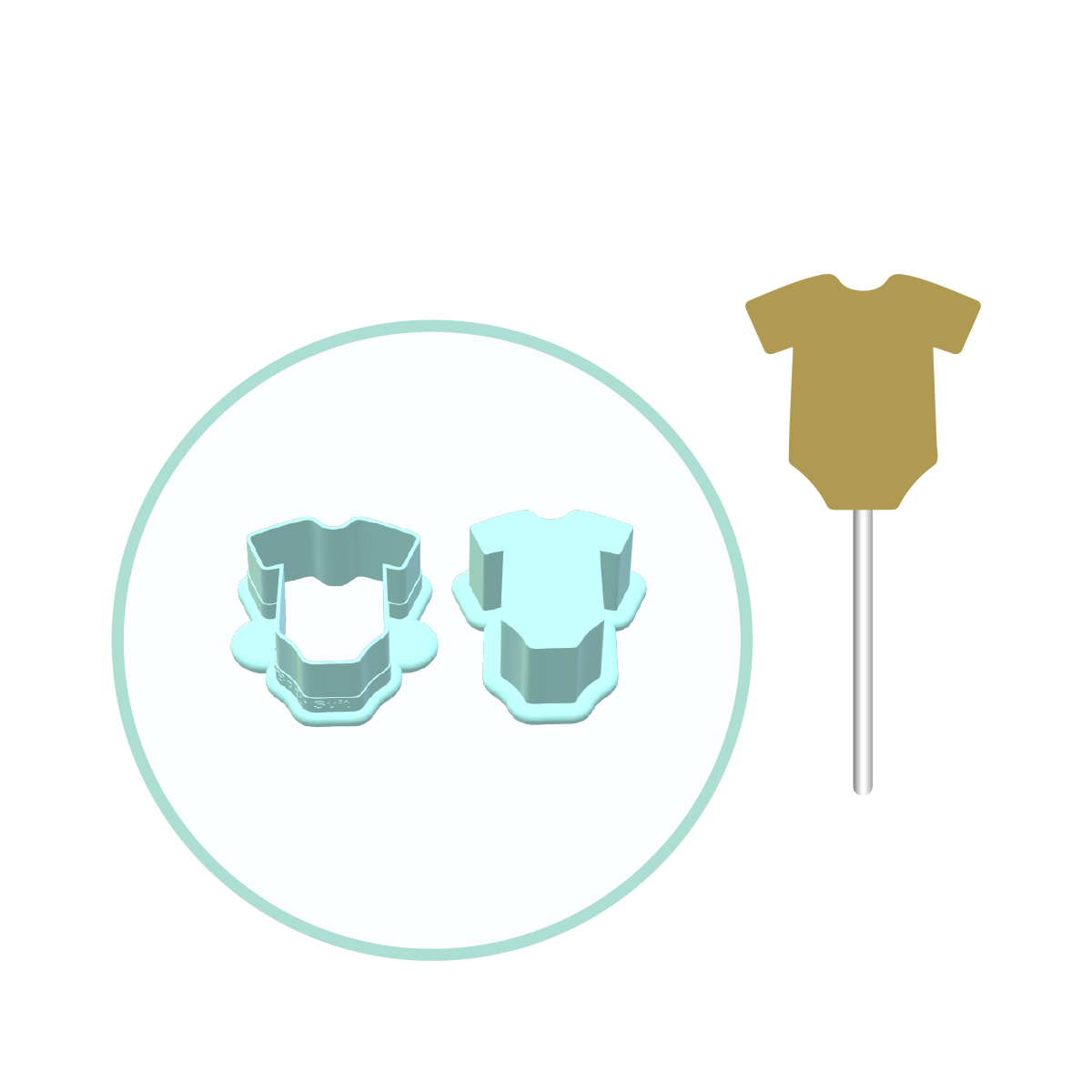 Baby Body Suit Cake Pop Mold | Deluxe Cutter, Popper, and Tray Option