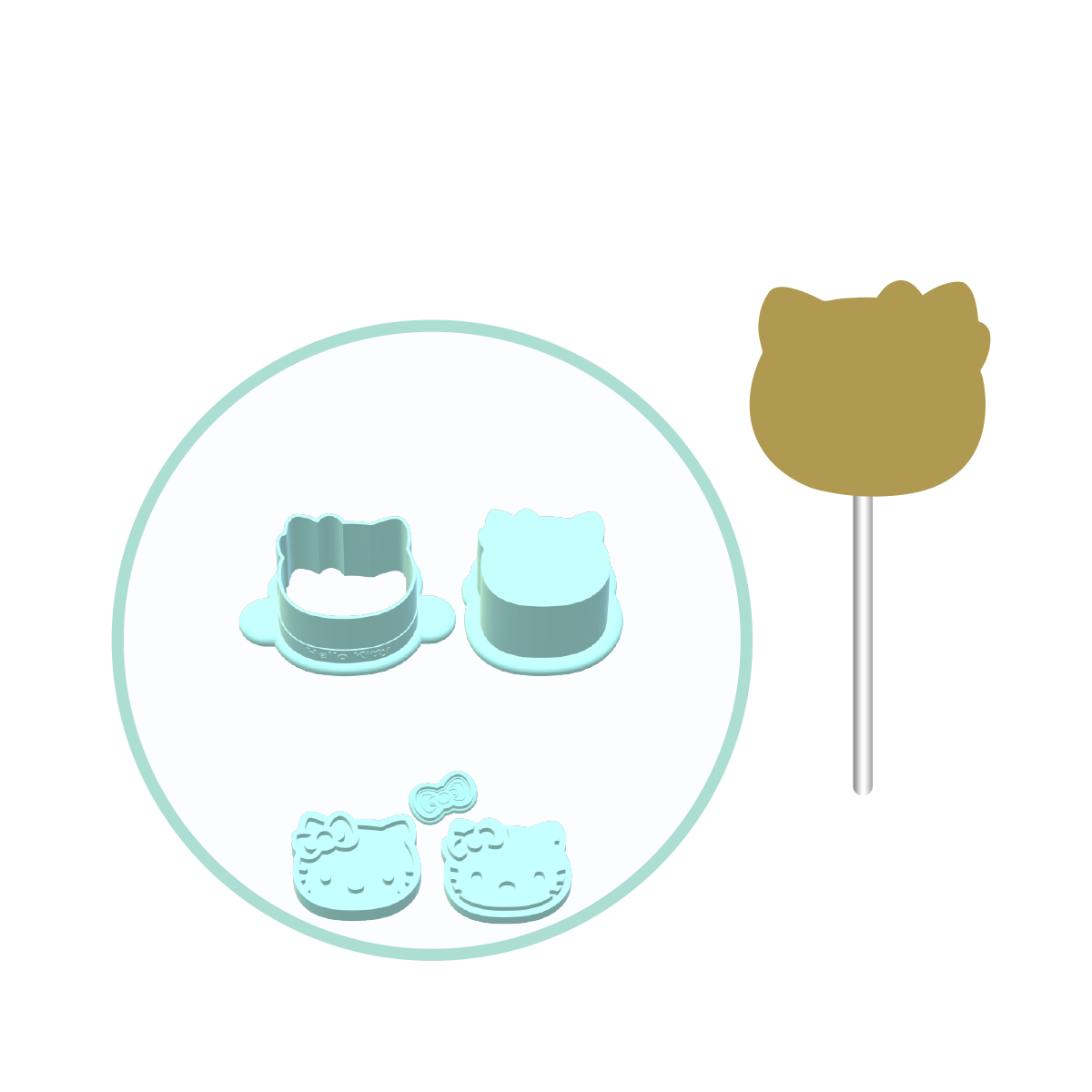 Kitty Cake Pop Mold | Deluxe Cutter, Popper, and Tray Option