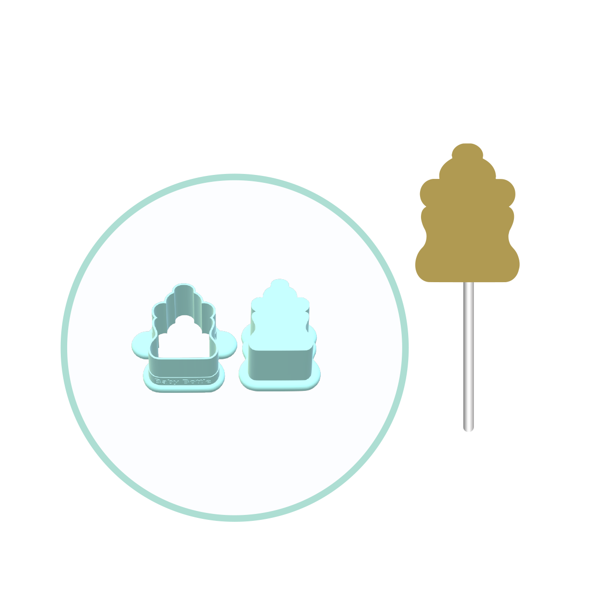 Baby Bottle Cake Pop Mold | Deluxe Cutter, Popper, and Tray Option