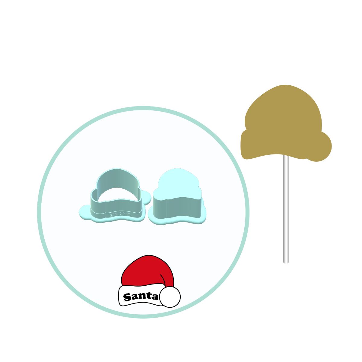 Christmas Santa Hat Cake Pop Mold | Deluxe Cutter, Popper, and Tray Option
