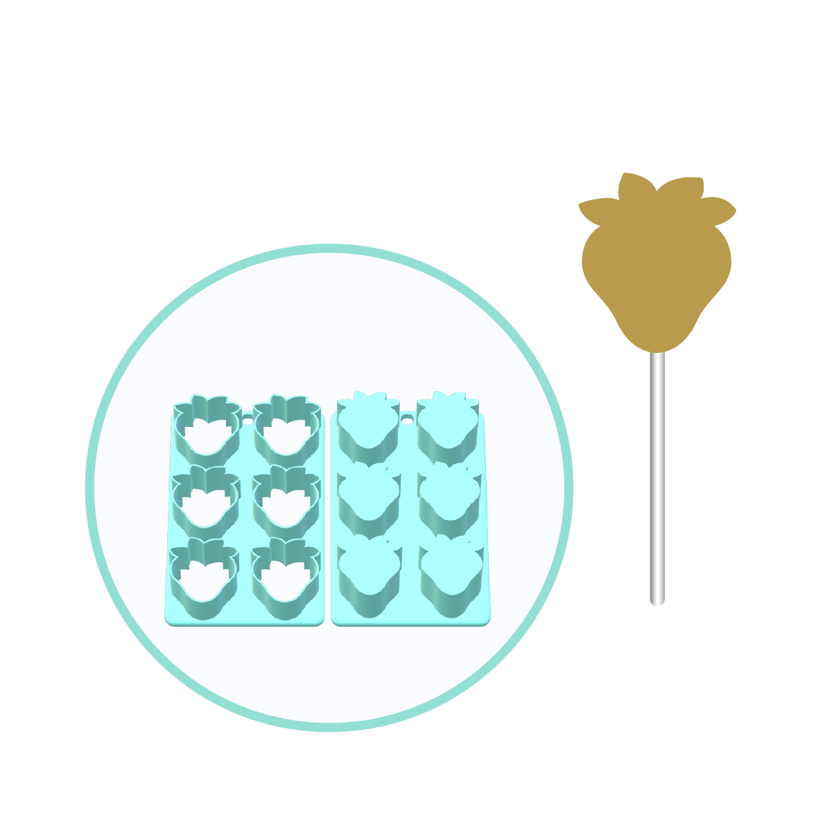 Strawberry Cake Pop Mold | Deluxe Cutter, Popper