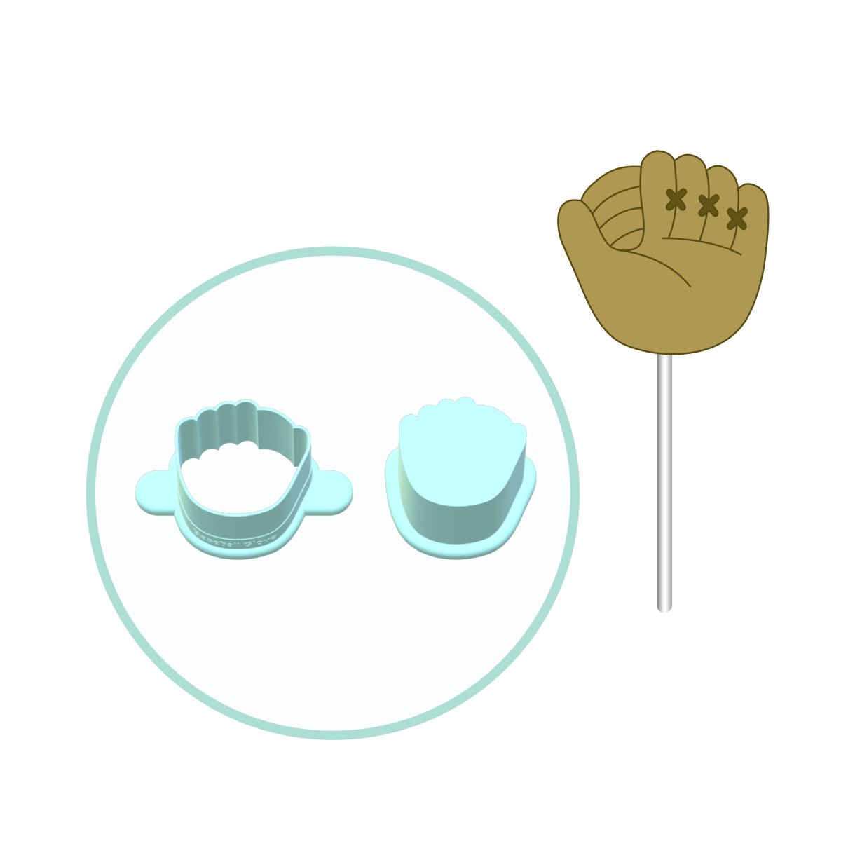 Baseball Glove Cake Pop Mold | Deluxe Cutter, Popper, and Tray Option