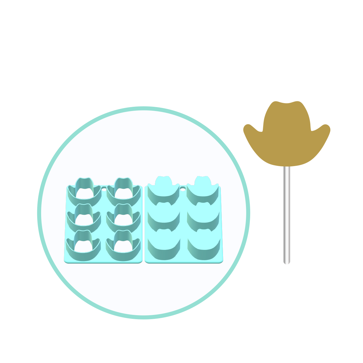 Cowboy Hat Cake Pop Mold | Deluxe Cutter, Popper, and Tray Option