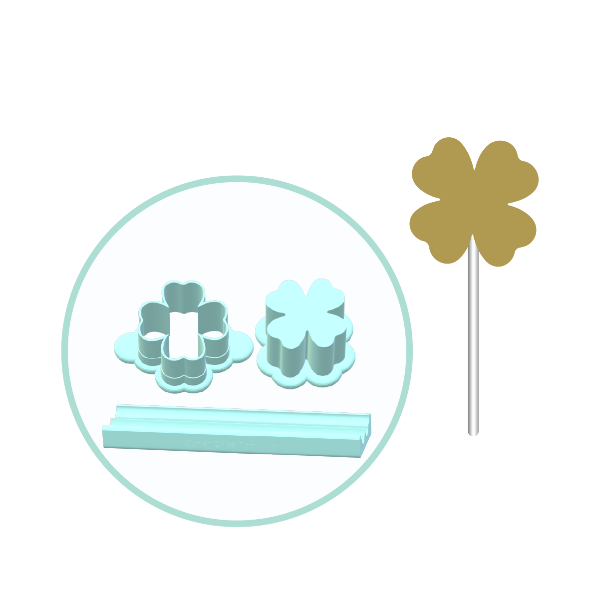 Clover Cake Pop Mold | Deluxe Cutter, Popper, and Tray Option