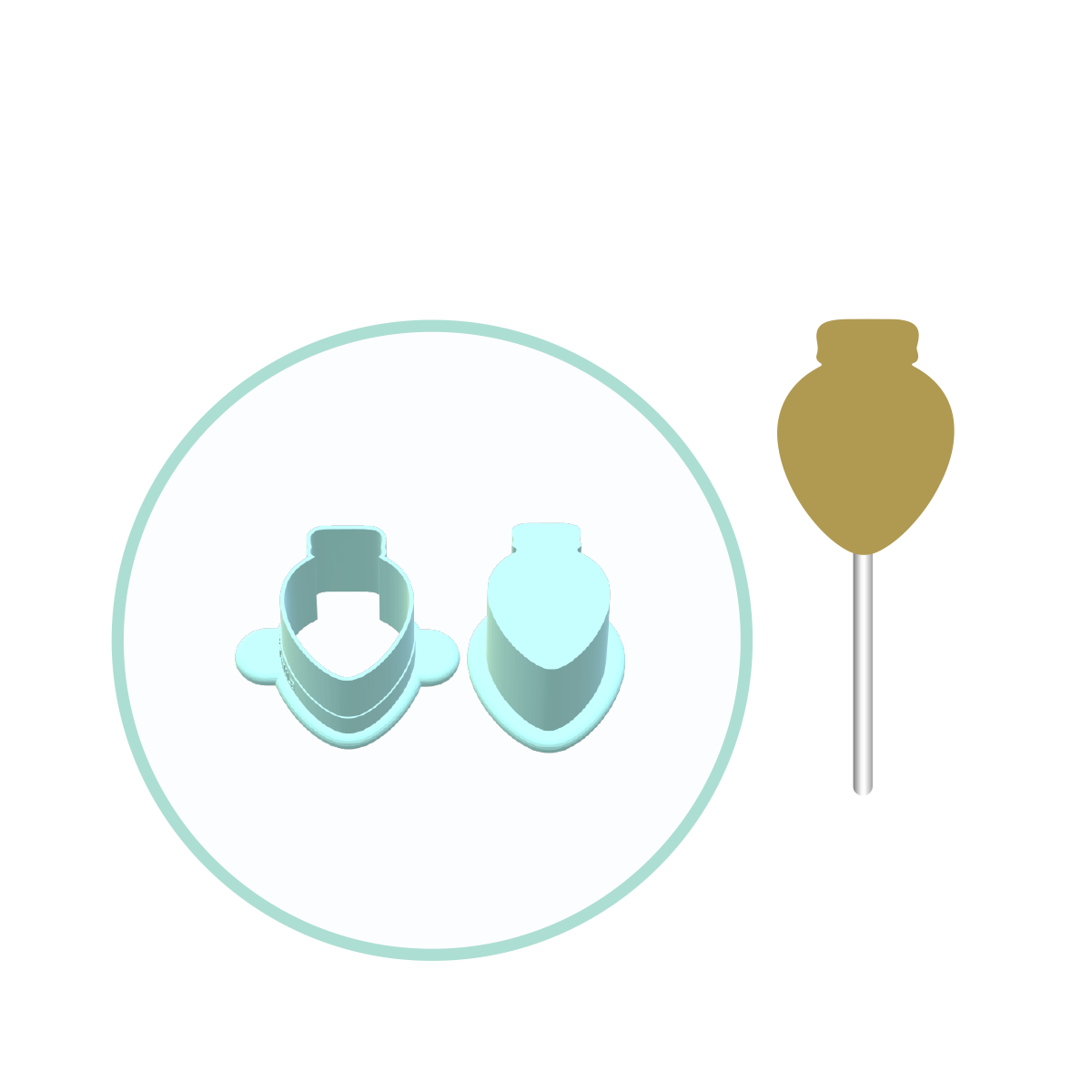 Christmas Light Bulb Cake Pop Mold | Deluxe Cutter, Popper, and Tray Option