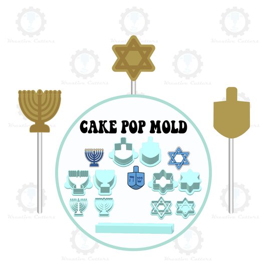 Jewish Hanukkah Cake Pop Molds | Deluxe Cutter, Popper, and Tray Option