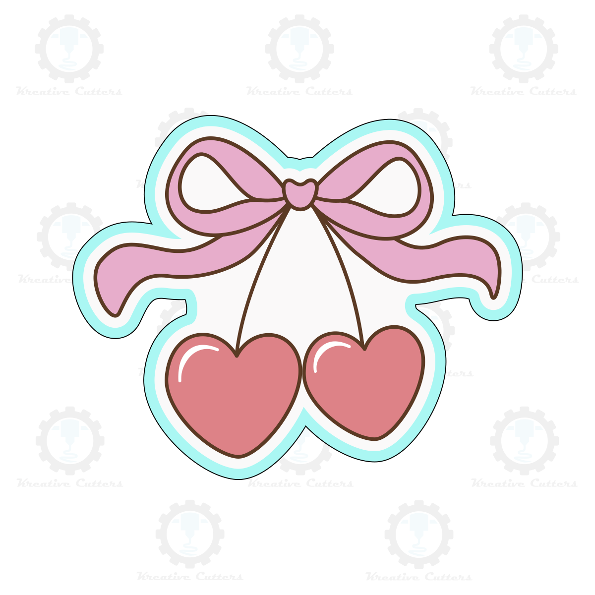 Valentines Cherries with Bow Cookie Cutters