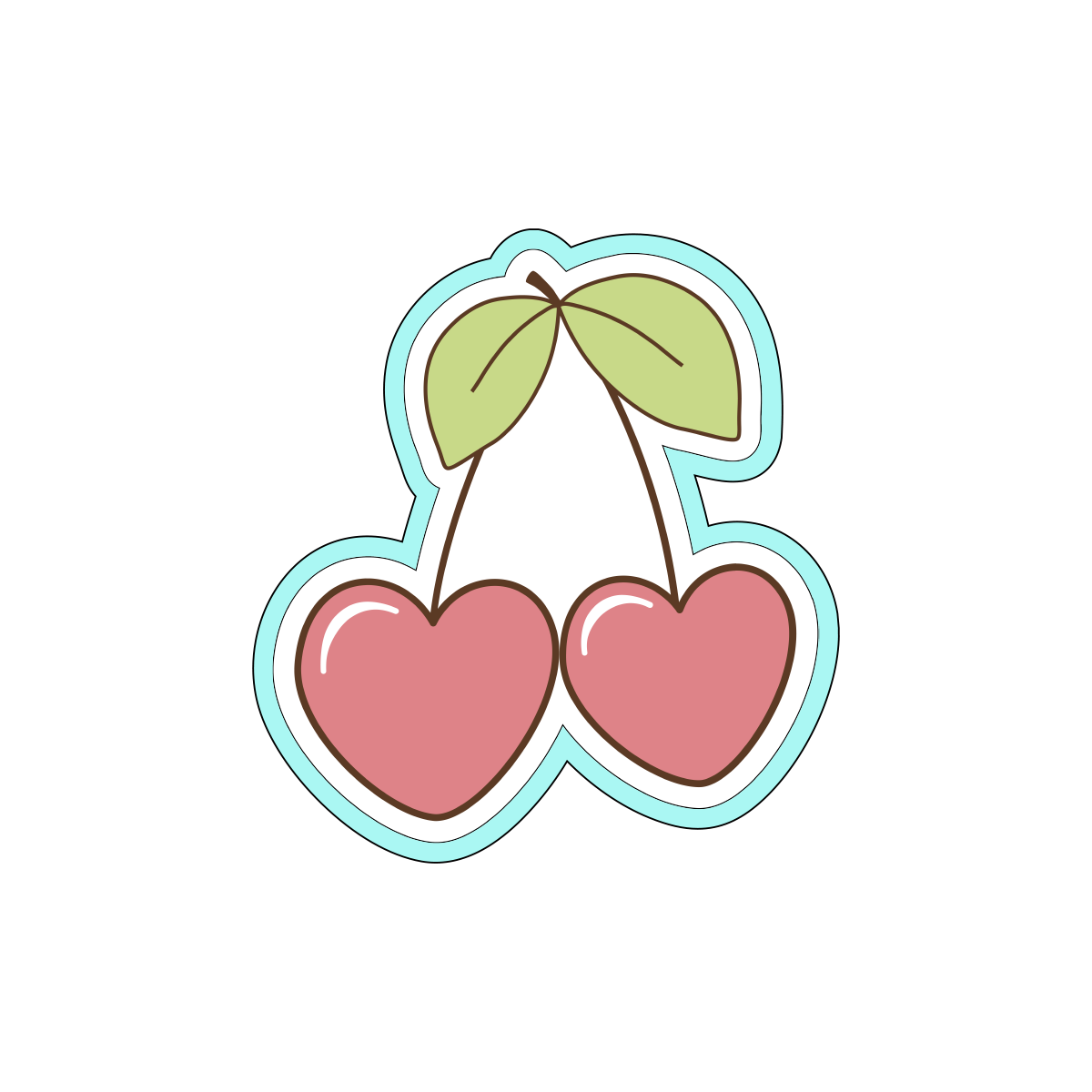 Valentines Heart Cherries Cookie Cutters