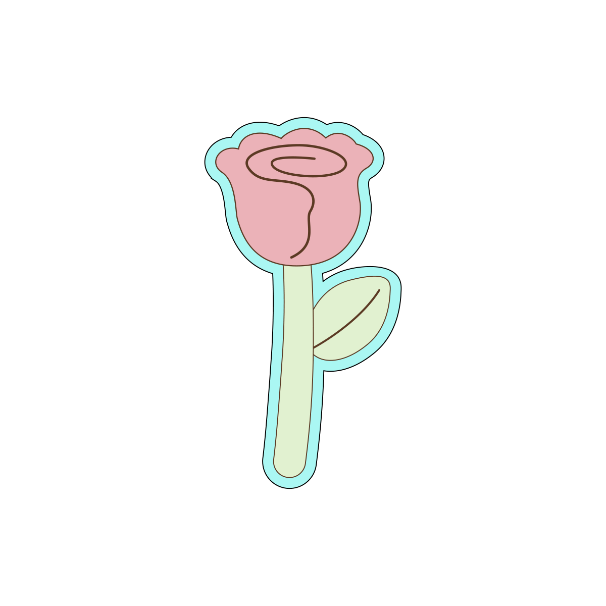 Long Stem Rose Bud Cookie Cutters