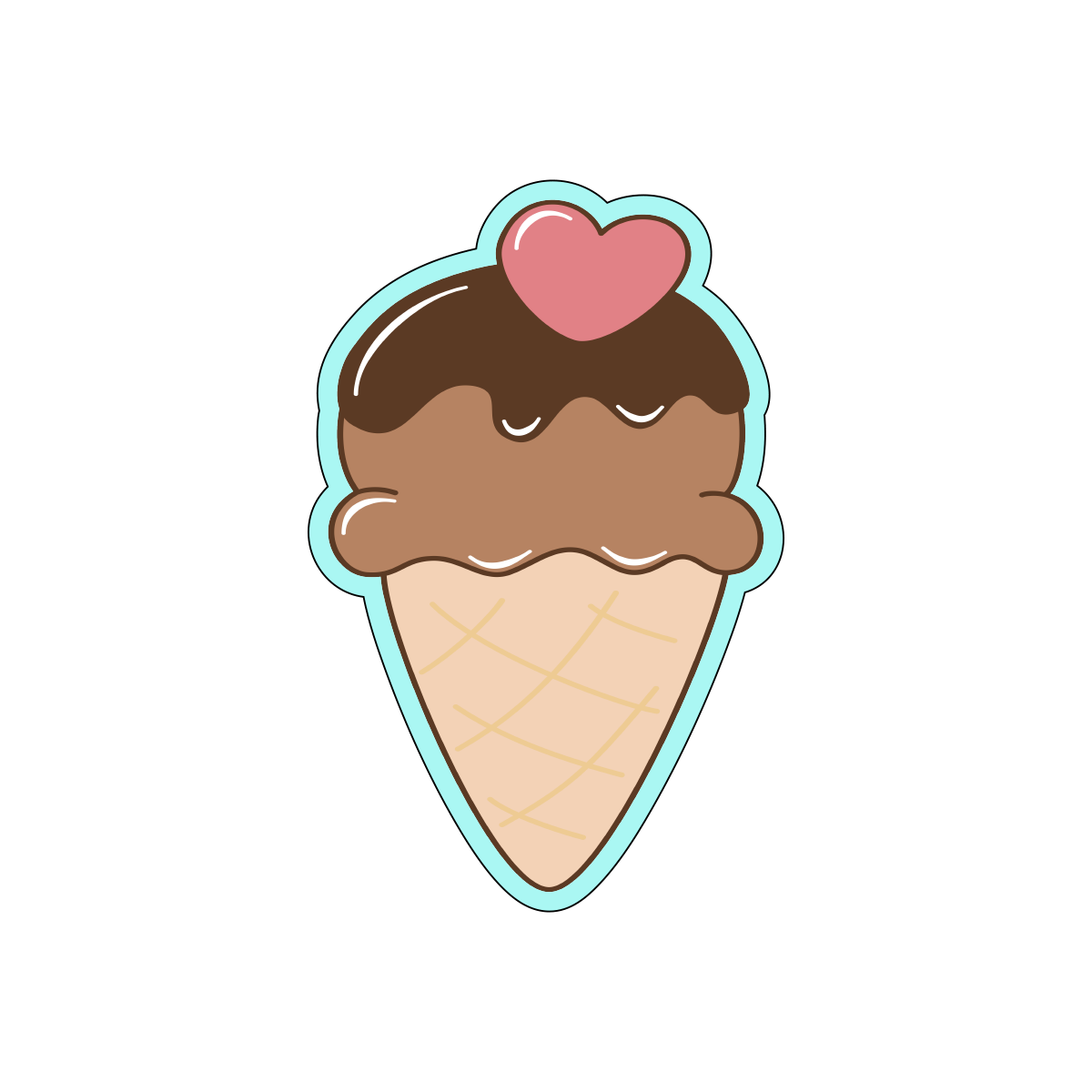 Heart Ice Cream Cookie Cutters