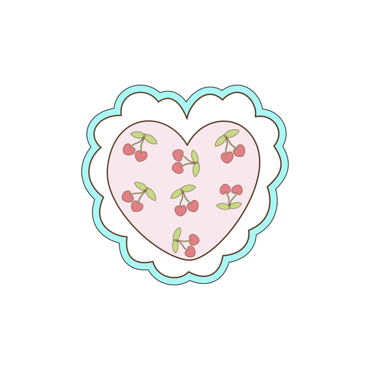 Scalloped Heart with Cherries Cookie Cutters