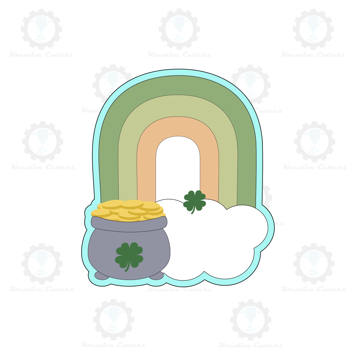 Rainbow with Pot of Gold Cookie Cutters