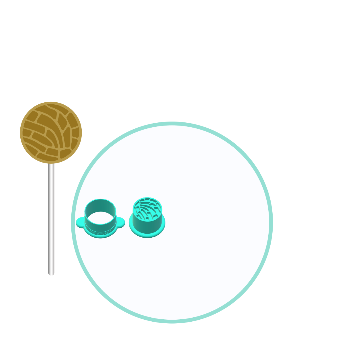Mexican Bread, Concha Cake Pop Molds with Fondant Embosser |Deluxe Cutter, Popper, and Tray Option