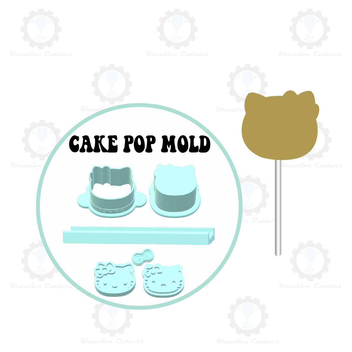 Kitty Cake Pop Mold | Deluxe Cutter, Popper, and Tray Option