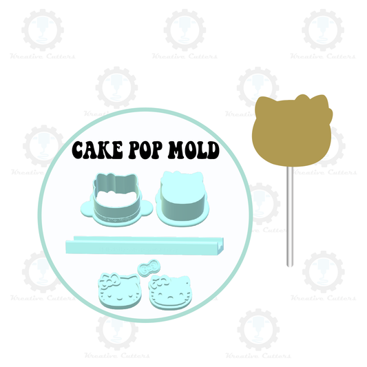 Kitty Cake Pop Mold | Deluxe Cutter, Popper, and Tray Option