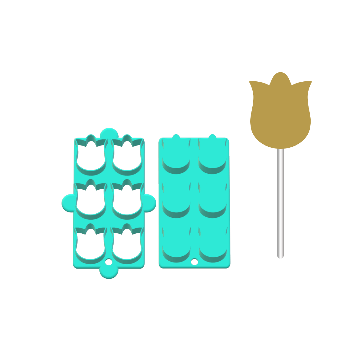 Tulip Cake Pop Mold | Deluxe Cutter, Popper, and Tray Option
