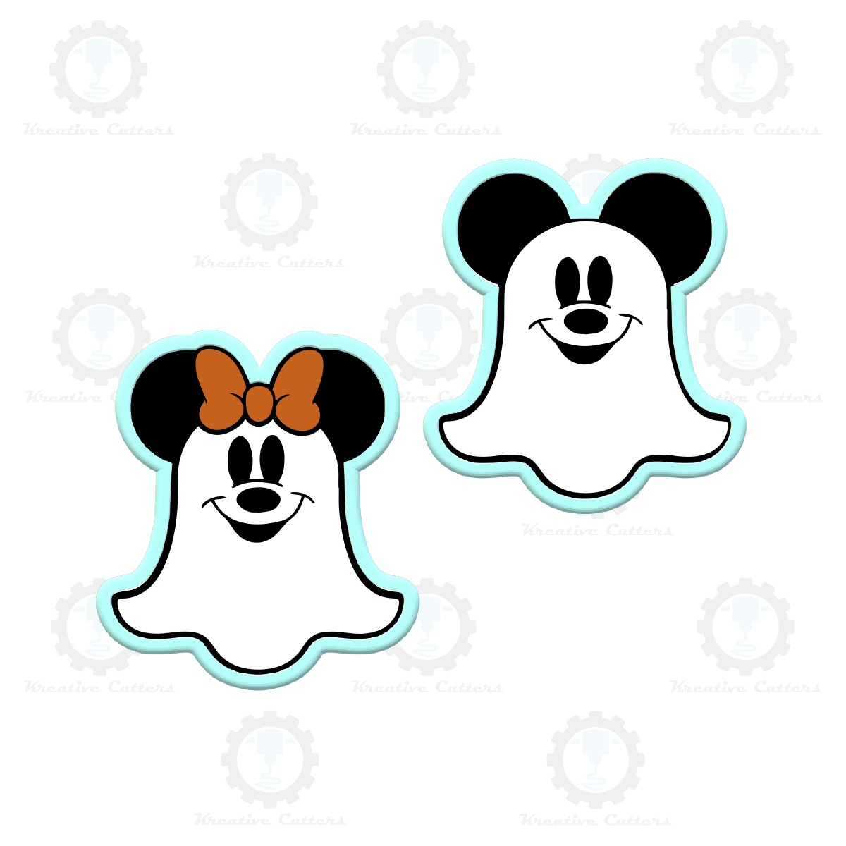 Halloween Mouse Ghost Cookie Cutters | Face Stencil Option