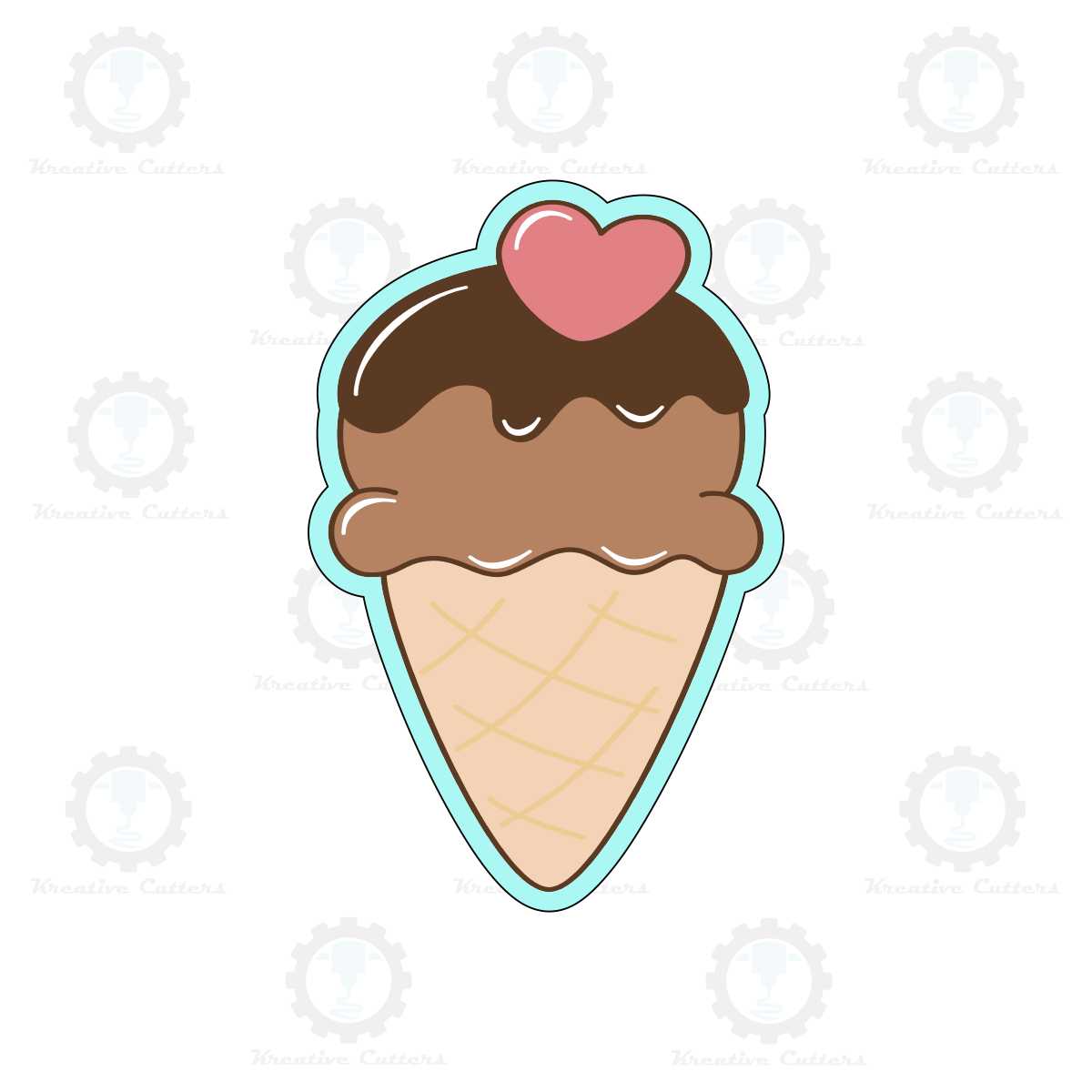 Heart Ice Cream Cookie Cutters