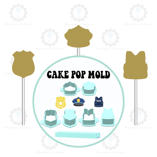 Police Cake Pop Molds | Deluxe Cutter, Popper, and Tray Option