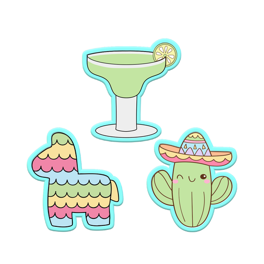 Cinco De Mayo Mexican Festa Cookie Cutters | Options: Margarita, Pinata, or Cactus