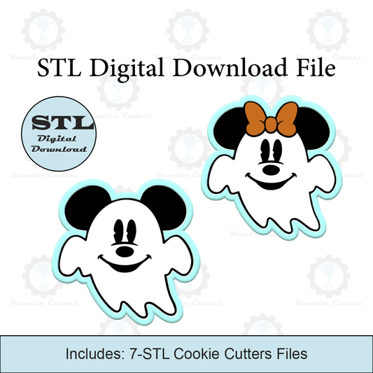 Halloween Flying Mouse Ghost Cookie Cutters | STL File